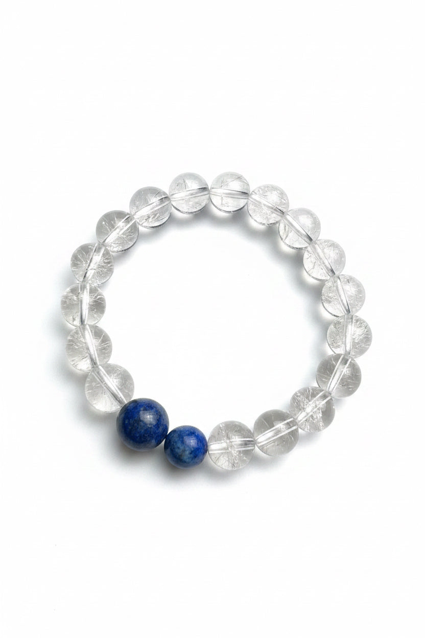 White crystal and kyanite bracelet