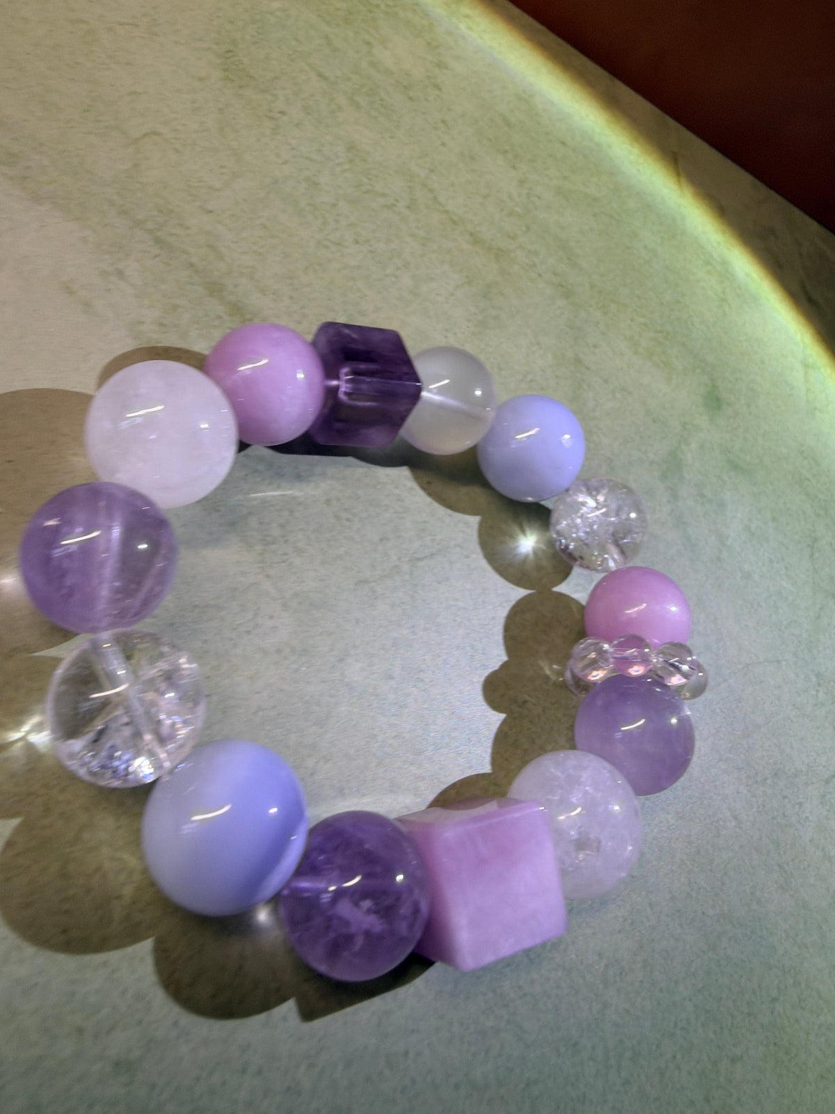 Natural Multi-Gemstone Natural crystal Bracelet (Purple Tones)