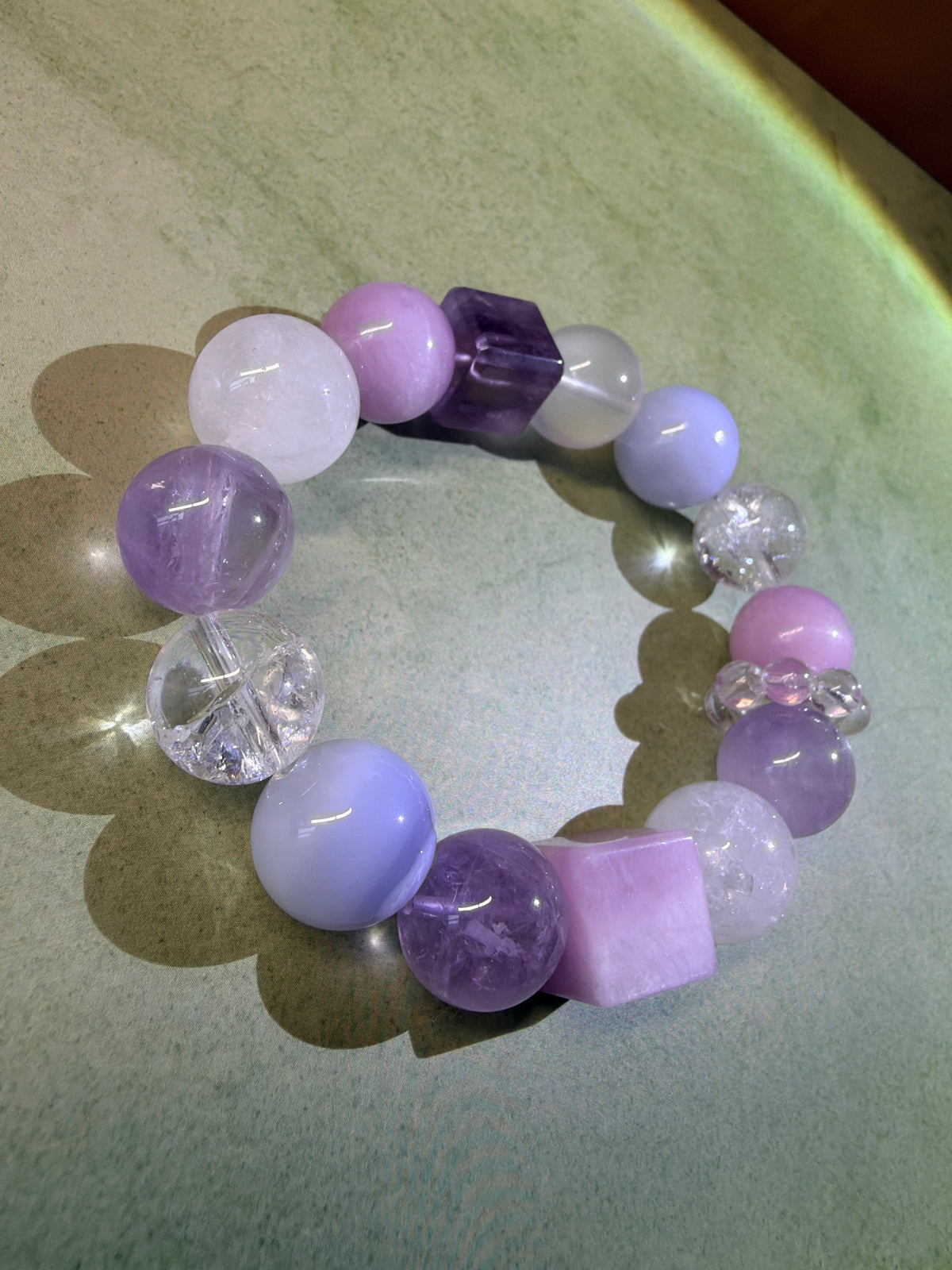 Natural Multi-Gemstone Natural crystal Bracelet (Purple Tones)