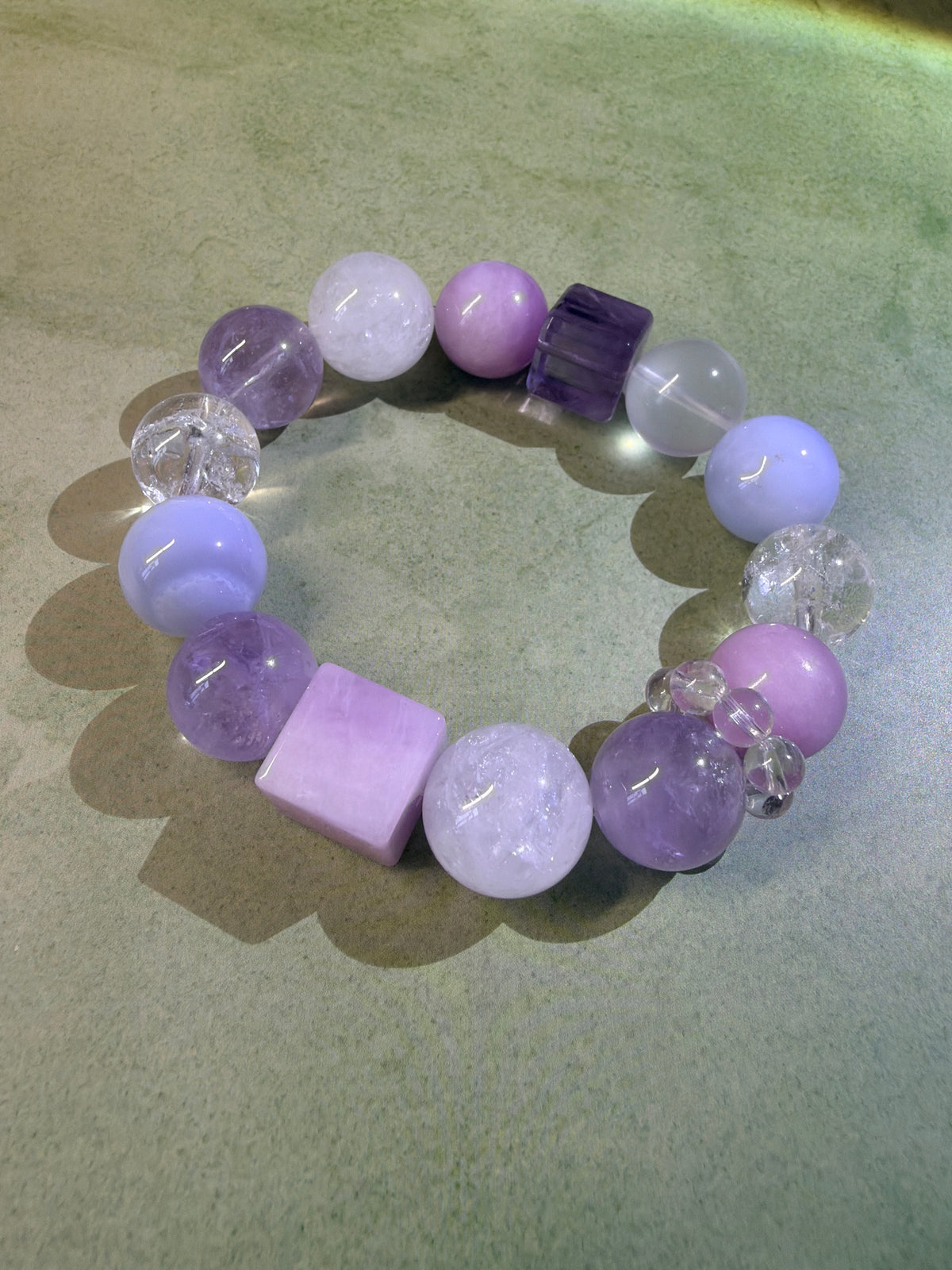 Natural Multi-Gemstone Natural crystal Bracelet (Purple Tones)