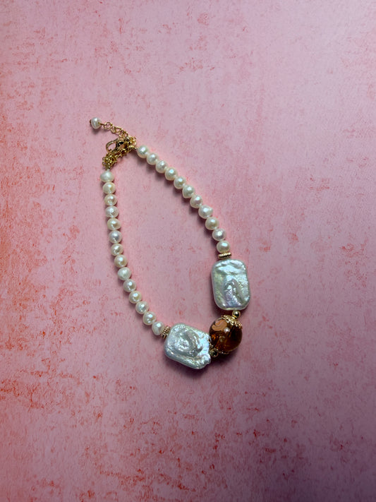 Natural pearl bracelet