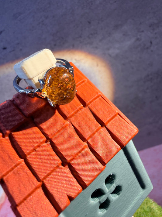 Orange Phantom Quartz Ring