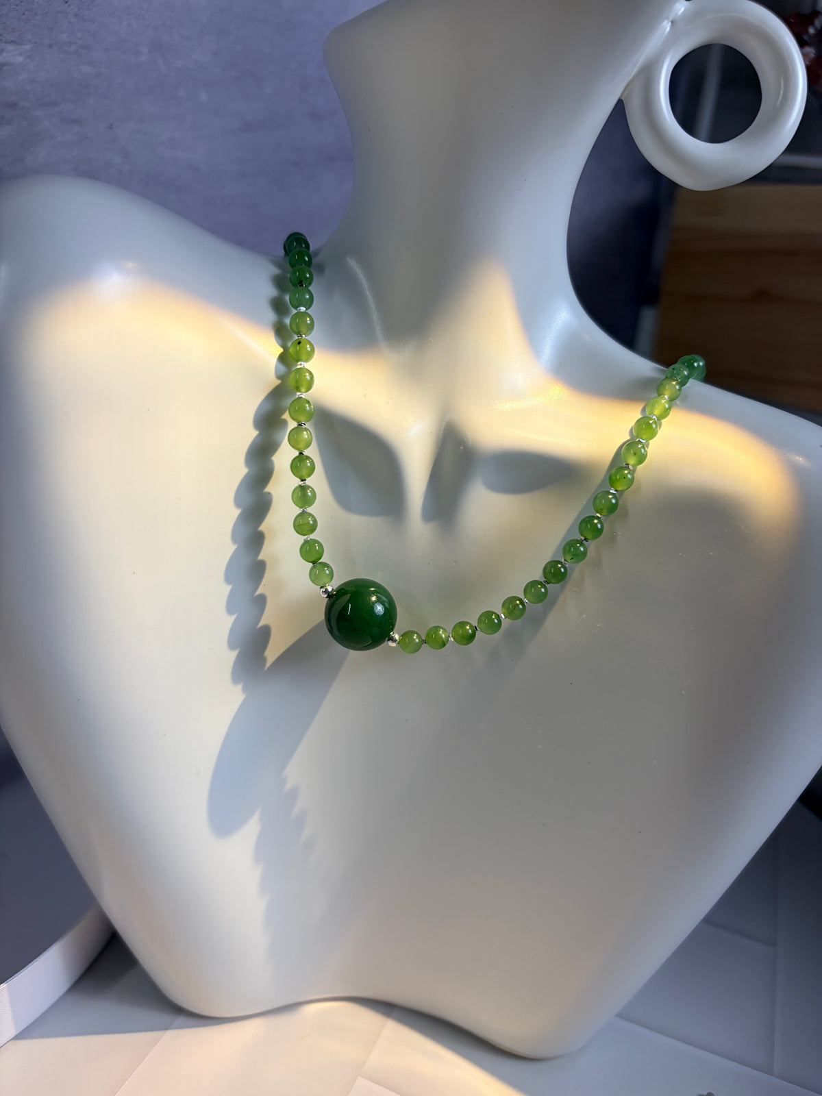 Natural Jasper Necklace with Solid Silver Accents