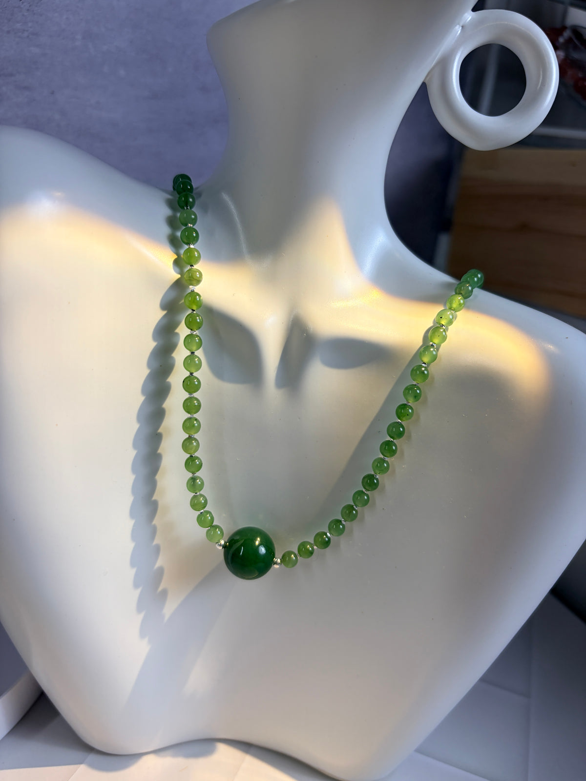 Natural Jasper Necklace with Solid Silver Accents
