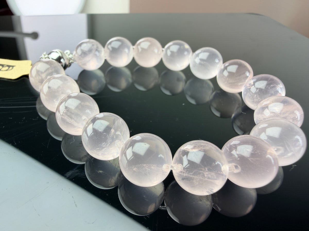 Natural pink crystal bracelet